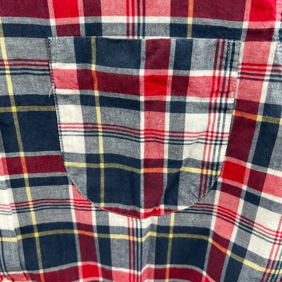 J Crew Men Indian Madras Plaid Shirt Medium Preppy Heritage Lightweight Slim Fit - Picture 3 of 8